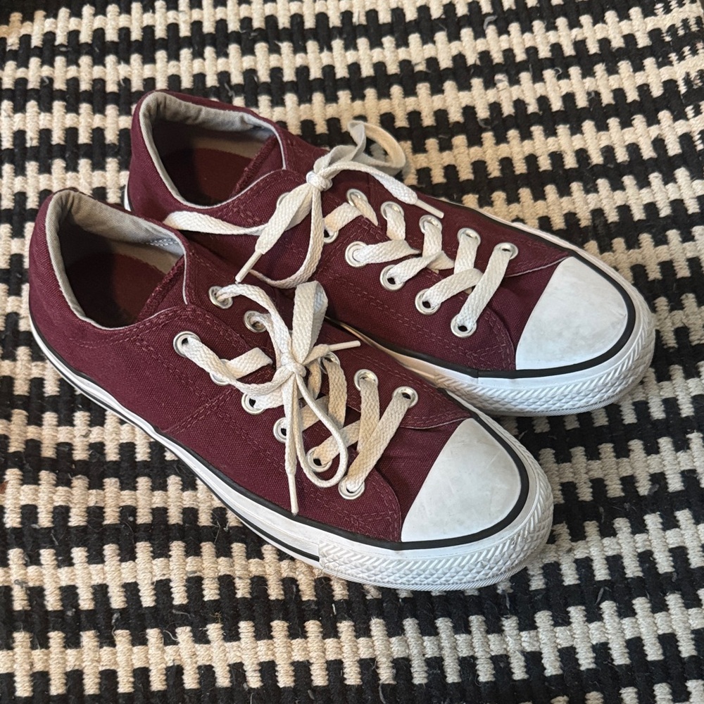 Converse Burgundy and White Sneakers